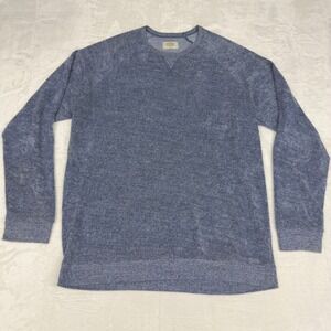 Marine Layer Sweatshirt Mens Large Blue Terry Cloth Crew Neck Pullover Casual